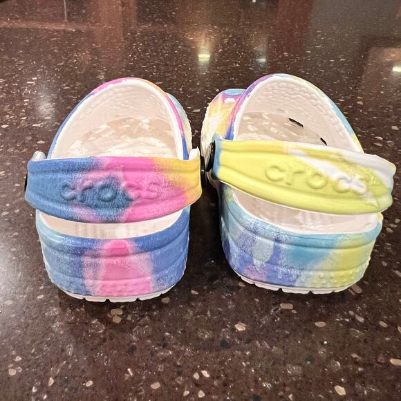 Crocs Childrens Youth Size c2/3 Classic Rainbow Tye Dye Clogs unisex toddler - Picture 6 of 7